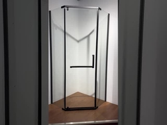 प्रबलित ग्लास कॉर्नर क्वाड्रेंट शॉवर कैबिनेट ब्लैक आईएसओ 9001