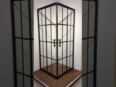 5/6 मिमी आकार का ग्लास स्क्वायर शॉवर एन्क्लोजर्स with Black Stripes Frame for Modern Bathroom